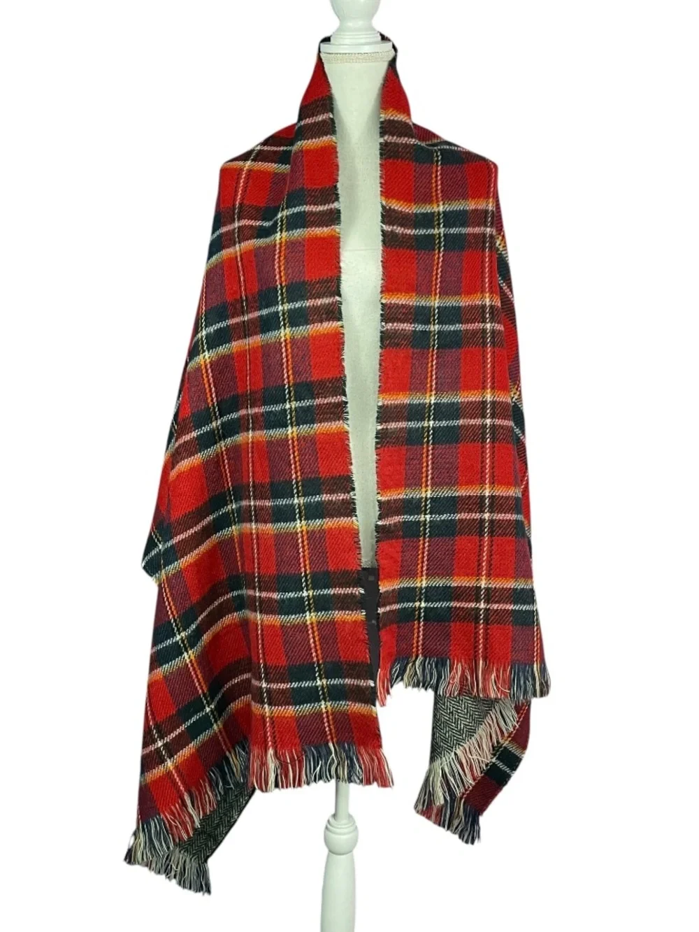 Red Plaid Blanket Scarf 28